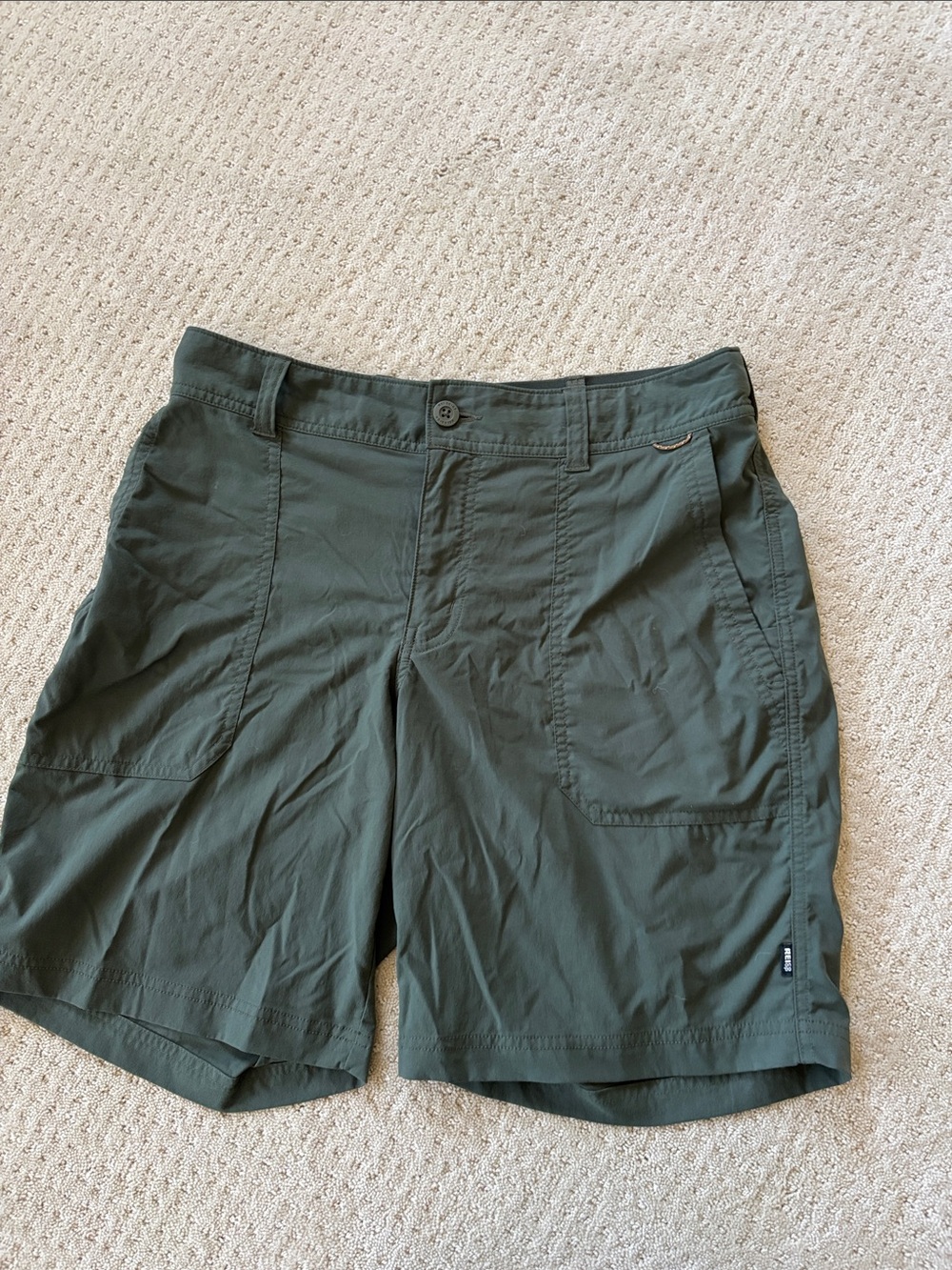 Women's Olive Green Hiking Shorts with Pocket Detail